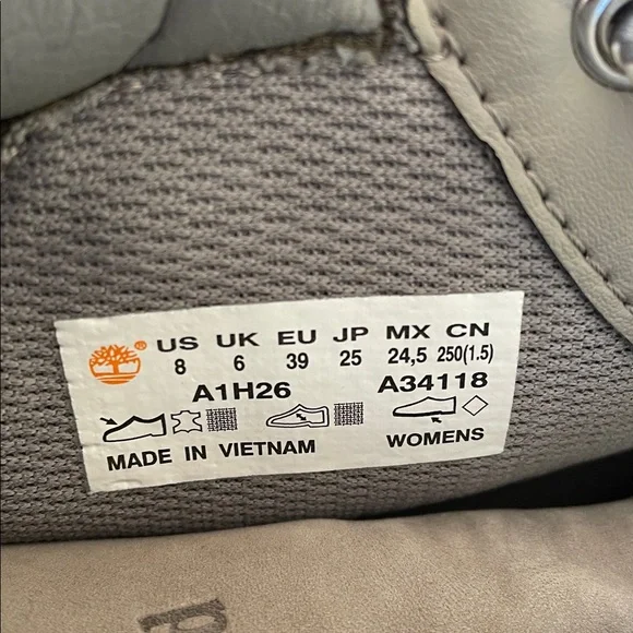 Timberland Leather Ankle Sneaker Boots Womens Size 8 - Picture 9 of 12